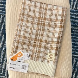 Timberland Plaid Scarf in Brown and White